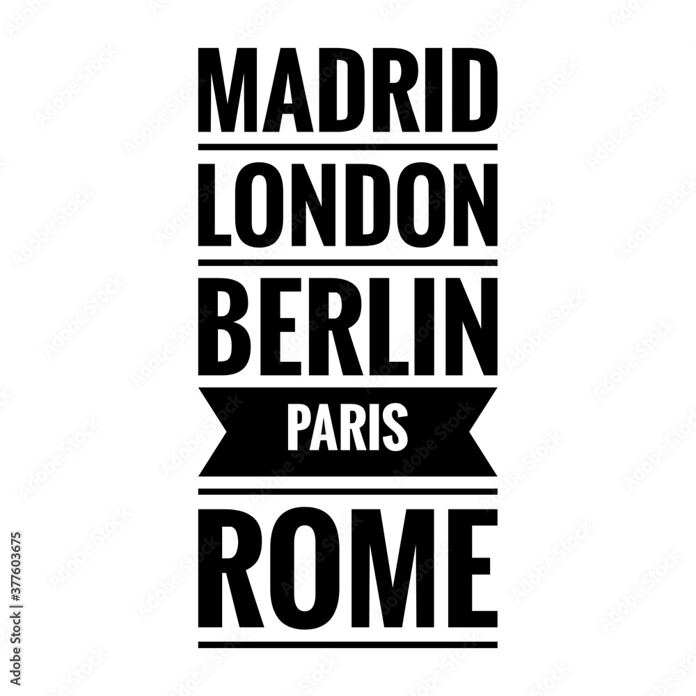 Europe countries lettering design, Illustration about travel