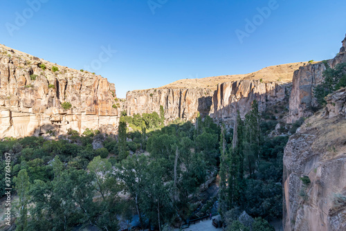 Ihlara Valley in Cappadocia. Peristrema Monastery is the most famous valley in Turkey for hiking excursions. Aksaray, Cappadocia, Turkey