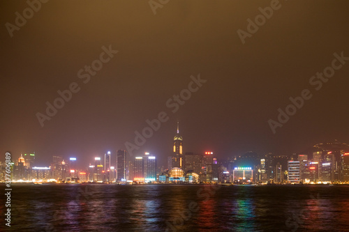 Hong Kong Skyline at Night, China