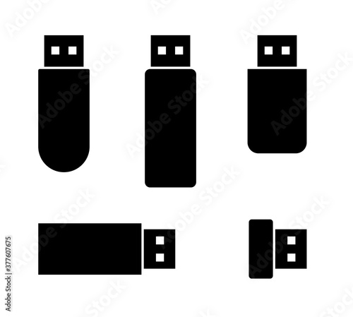 USB sticks different shapes vector icon