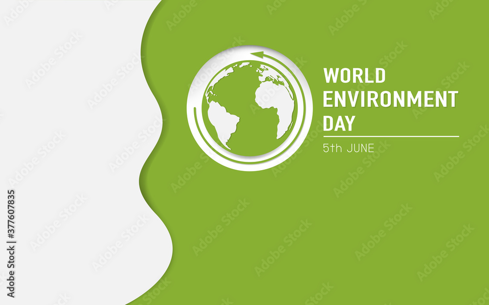 World Environment day, earth day and eco friendly concept with copy space and green background, Vector illustration World Environment day, earth day and eco friendly concept with copy space and green background, Vector illustration