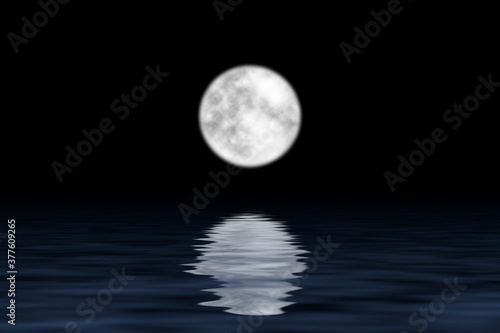 The moon over the water at night
