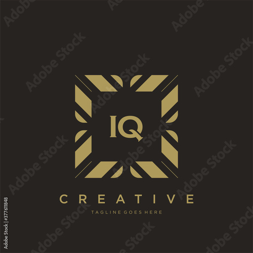 IQ initial letter luxury ornament monogram logo template vector