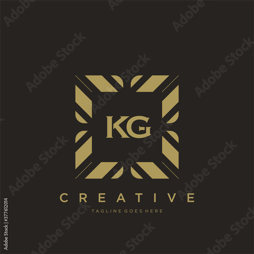 KG initial letter luxury ornament monogram logo template vector
