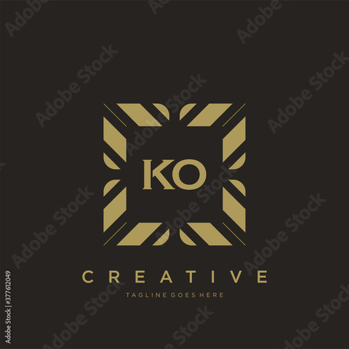 KO initial letter luxury ornament monogram logo template vector