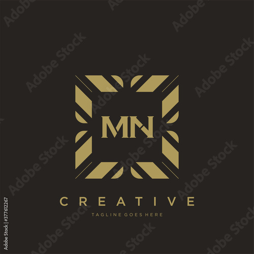 MN initial letter luxury ornament monogram logo template vector