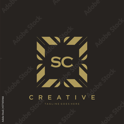 SC initial letter luxury ornament monogram logo template vector