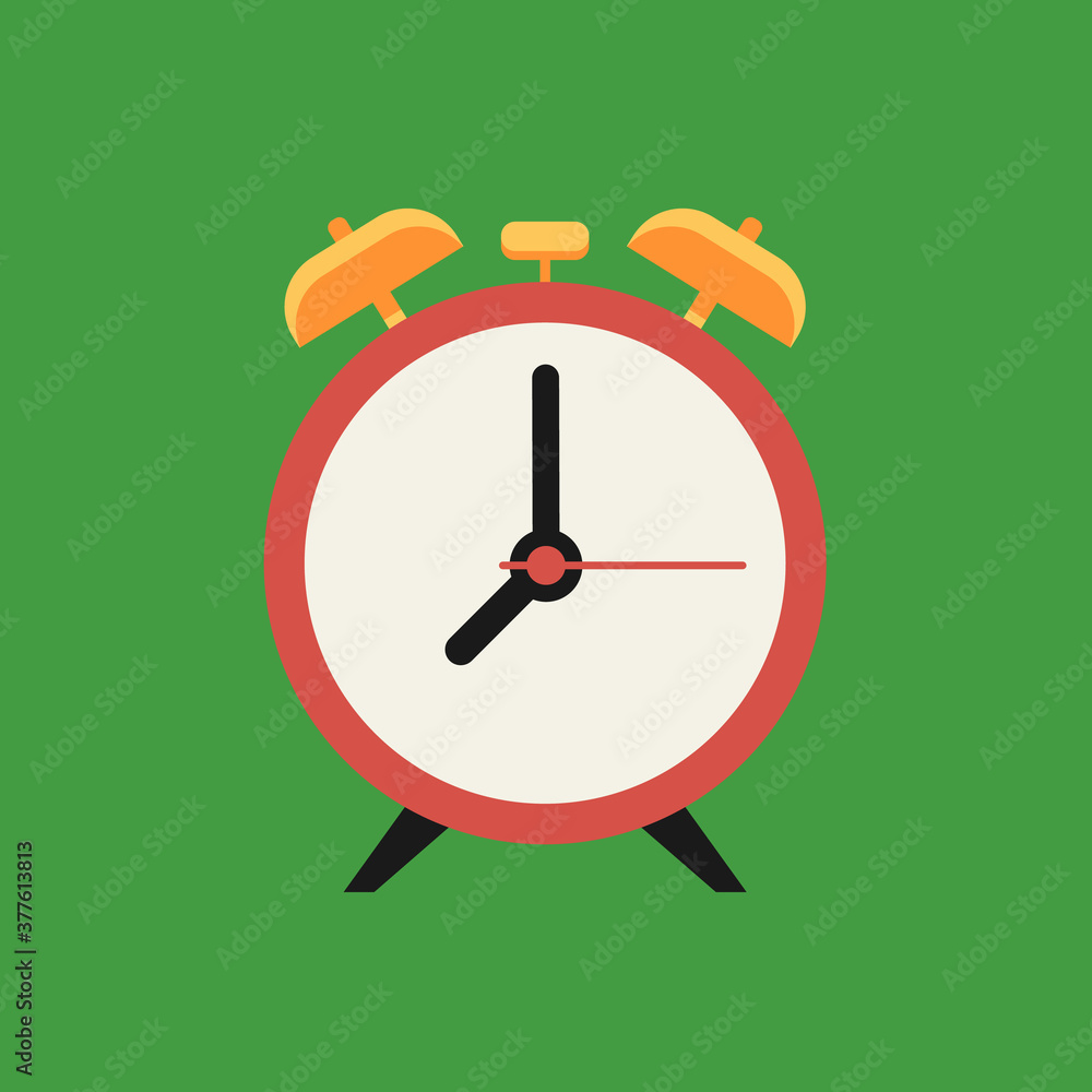 Alarm clock red wake-up time. Vector illustration flat design. Alarm clock red wake-up time. Vector illustration flat design.