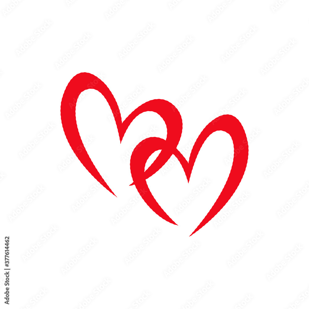 Couple heart shape icon drawing style isolated on white background Vector illustration Couple heart shape icon drawing style isolated on white background Vector illustration