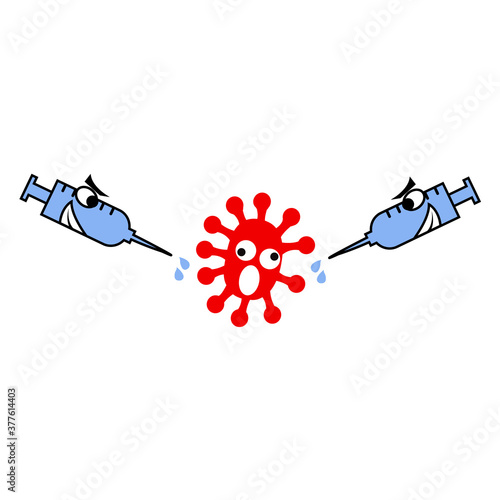 Covid-19 vaccine in needle syrings for covid-19 virus protection,Health care medical concept