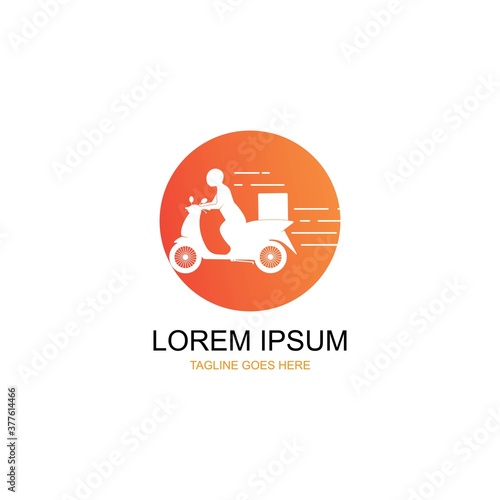 Scooter fast delivery logo design.