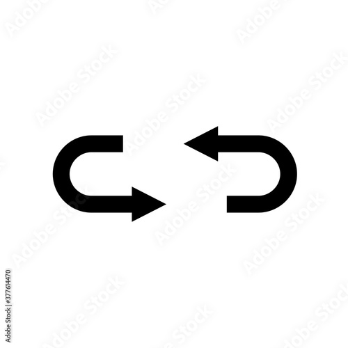 Returning arrow icon. Return arrow icon vector button, flat illustration design
