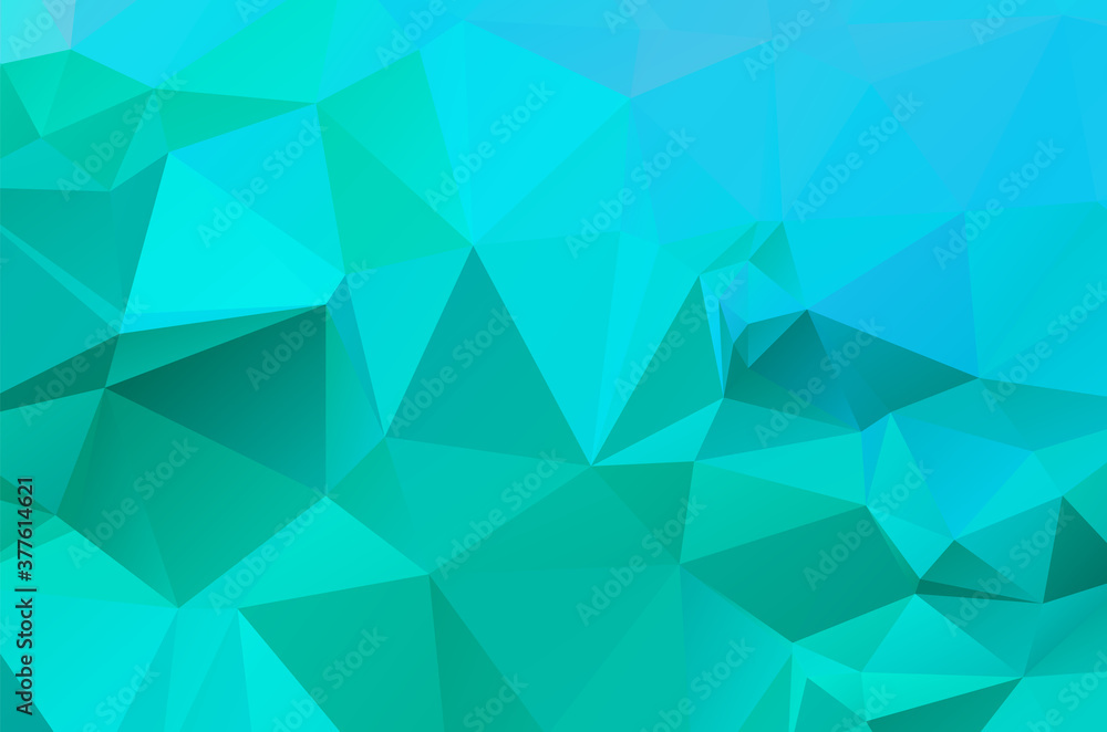 Fototapeta premium Gradient Green vector shining triangular layout. Glitter abstract illustration