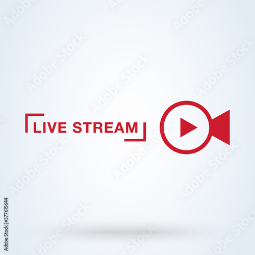 Free Download Live streaming sign icon or logo. play button for news concept. online broadcasting, illustration. - GFXLoad