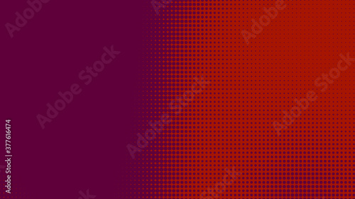 Dots halftone red purple color pattern gradient texture with technology digital background. Dots pop art comics style.