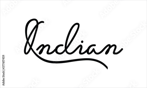  Indian Black script Hand written thin Typography text lettering and Calligraphy phrase isolated on the White background 