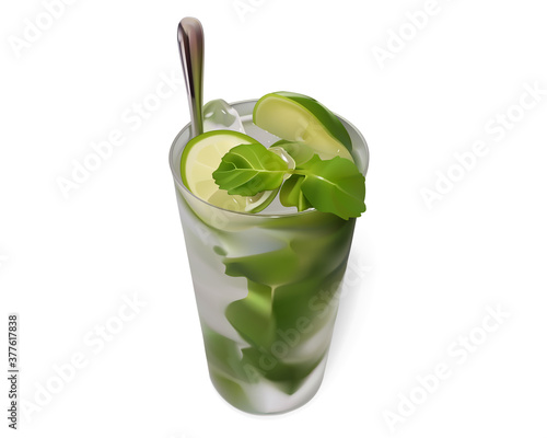 モヒート/ラム酒とライムと氷とミントと黒糖と炭酸水で作るカクテル