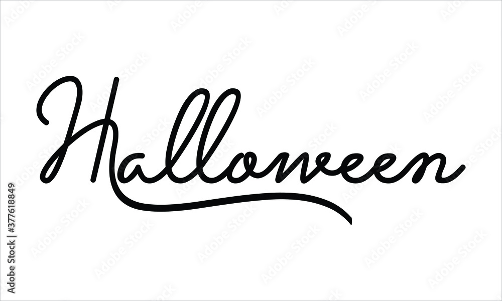 Halloween Hand written Black script thin Typography text lettering and Calligraphy phrase isolated on the White background Halloween Hand written Black script thin Typography text lettering and Calligraphy phrase isolated on the White background