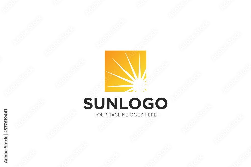 sun logo, icon, symbol vector illustration design template