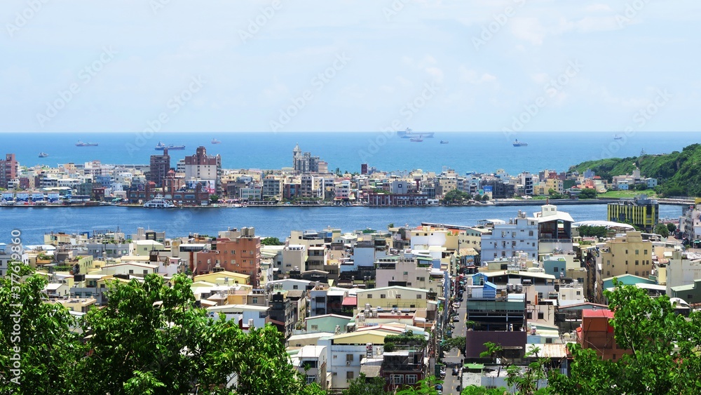 The view of Cijin, Kaohsiung, Taiwan, the narrow island, in a sunny day