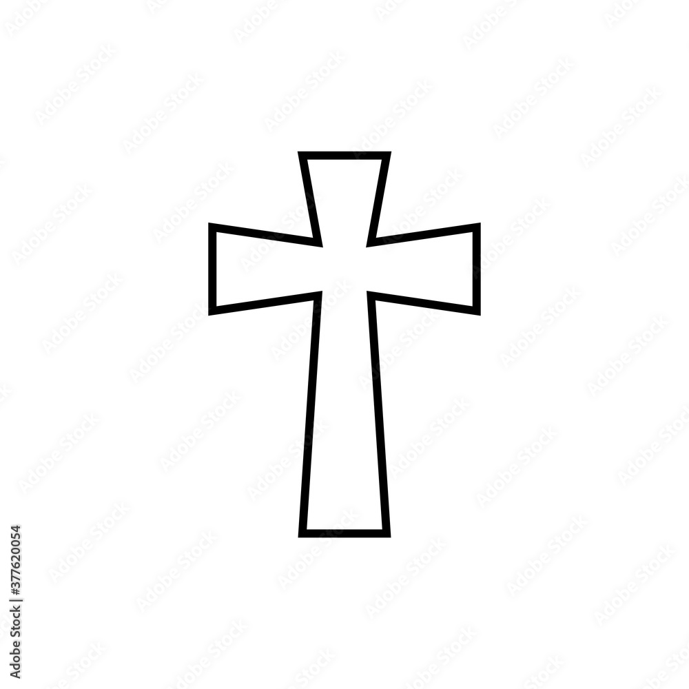christian cross icon vector symbol of religion isolated illustration white background christian cross icon vector symbol of religion isolated illustration white background