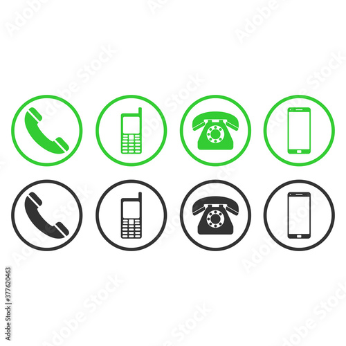 phone icon, call icon set vector symbol isolated illustration white background