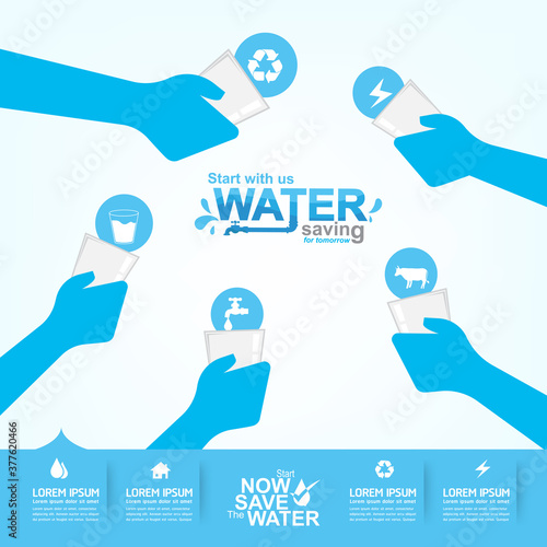 Save water concept Ecology vector.