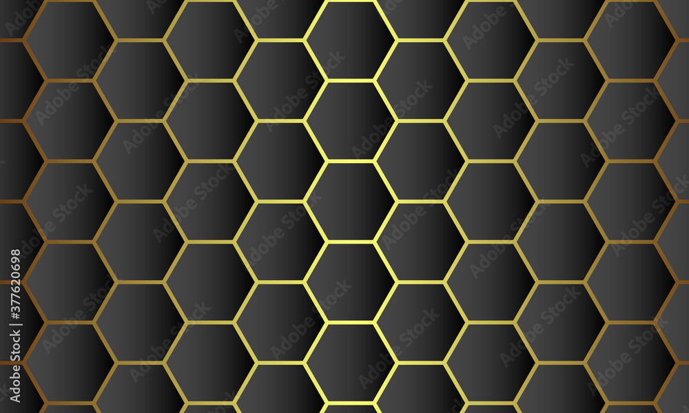 Abstract.honeycomb black Background,gold overlap background, gold light and shadow. Vector. Abstract.honeycomb black Background,gold overlap background, gold light and shadow. Vector.