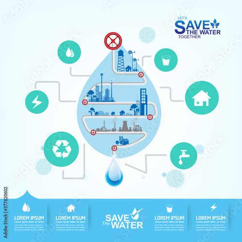 Save water concept Ecology vector.