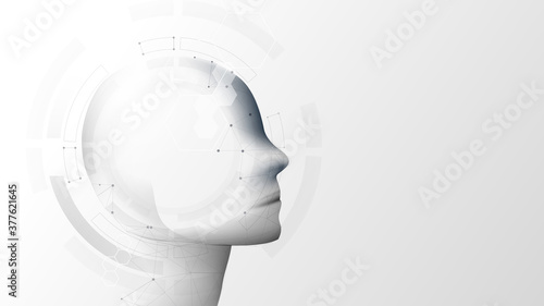 AI, Artificial intelligence. Ai digital brain. Abstract futuristic technology background