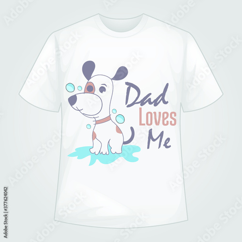 Dad loves me tshirt | dog t shirt | dog t-shirt | stock.adobe
