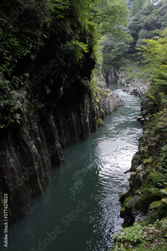 Waterfall and river of Takachiho Gorge in Miyazaki