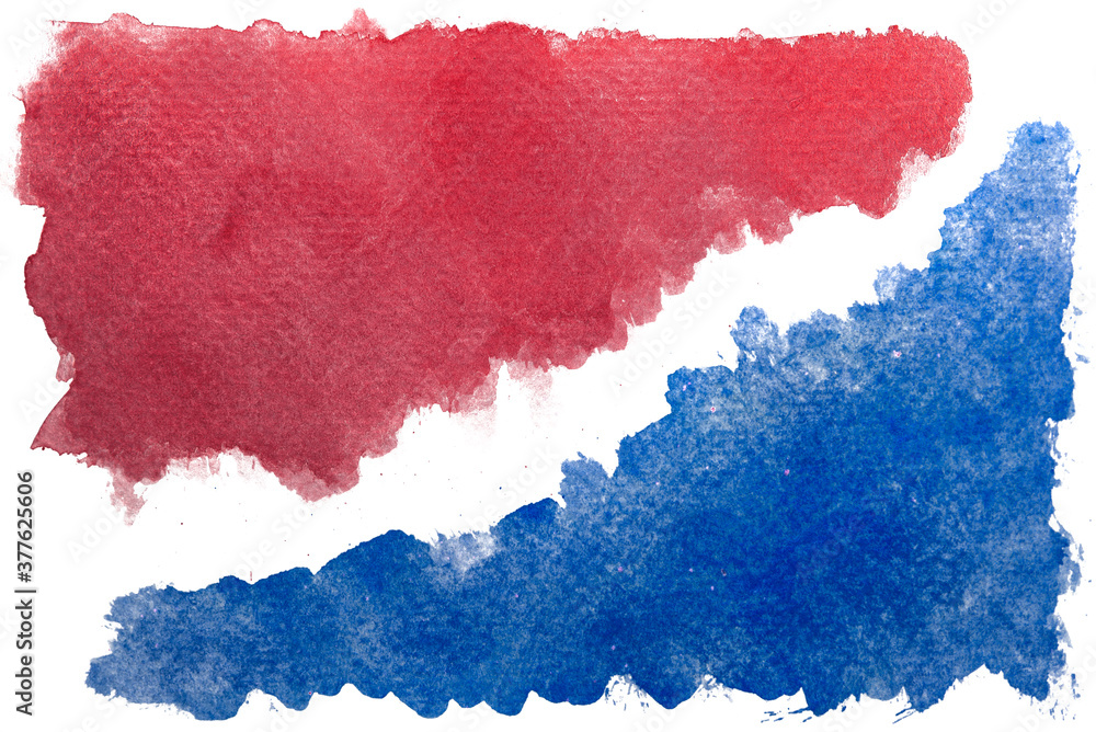 Obraz premium Hand painted red and blue watercolor background. 