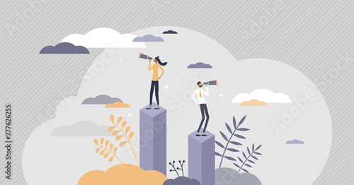 Opportunity as vision for chances for business targets tiny persons concept