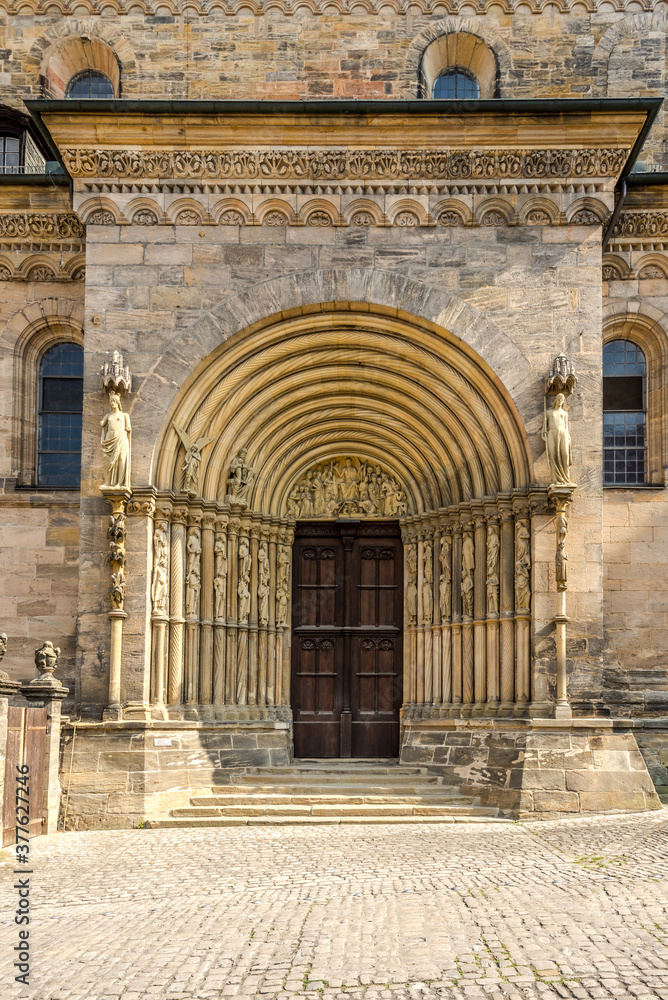 Fototapeta premium View at the Portal of Cathedral in Bamberg, Germany
