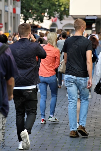 people walking on the street