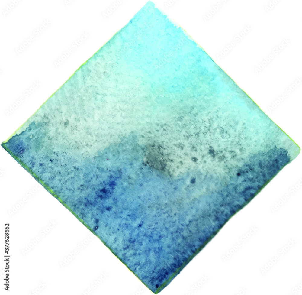 Abstract blue and grey square watercolor hand painting banner for decoration