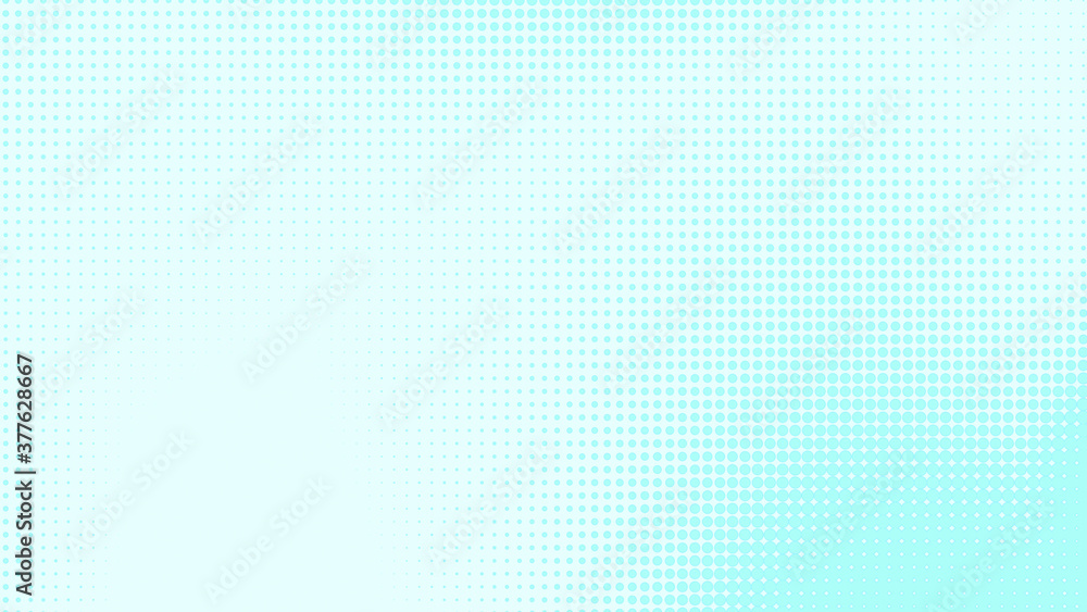 Fototapeta premium Dots halftone white blue and green color pattern gradient texture with technology digital background. Medicine healthcare with science concept.