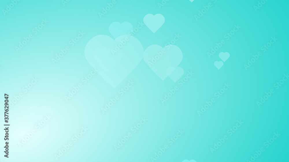 Medical health green blue hearts pattern background. Abstract healthcare technology and science concept.