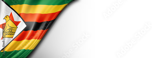 Zimbabwe flag isolated on white banner photo