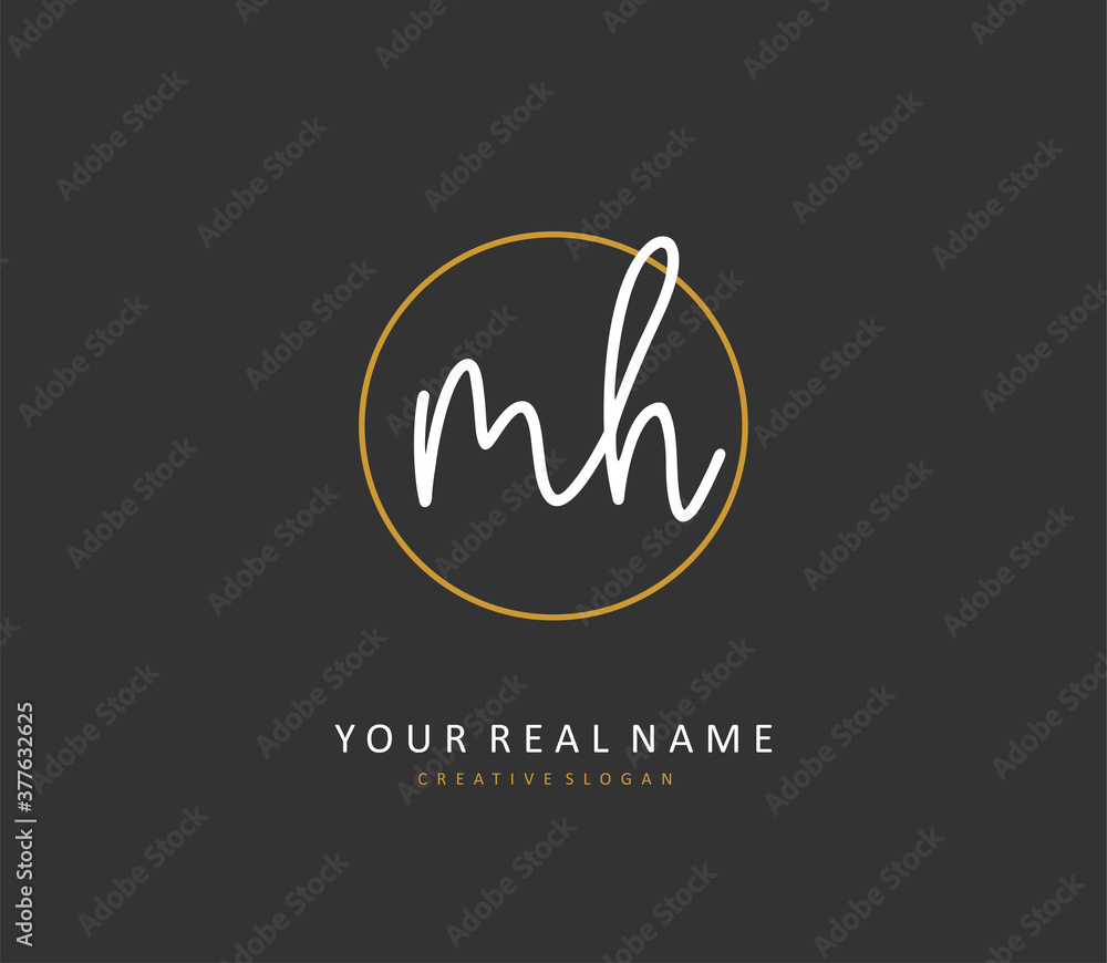 M H MH Initial letter handwriting and signature logo. A concept handwriting initial logo with template element. M H MH Initial letter handwriting and signature logo. A concept handwriting initial logo with template element.
