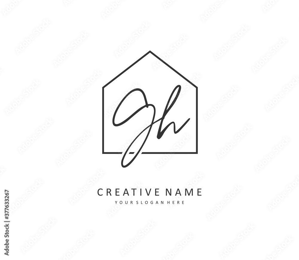 G H GH Initial letter handwriting and signature logo. A concept handwriting initial logo with template element. G H GH Initial letter handwriting and signature logo. A concept handwriting initial logo with template element.