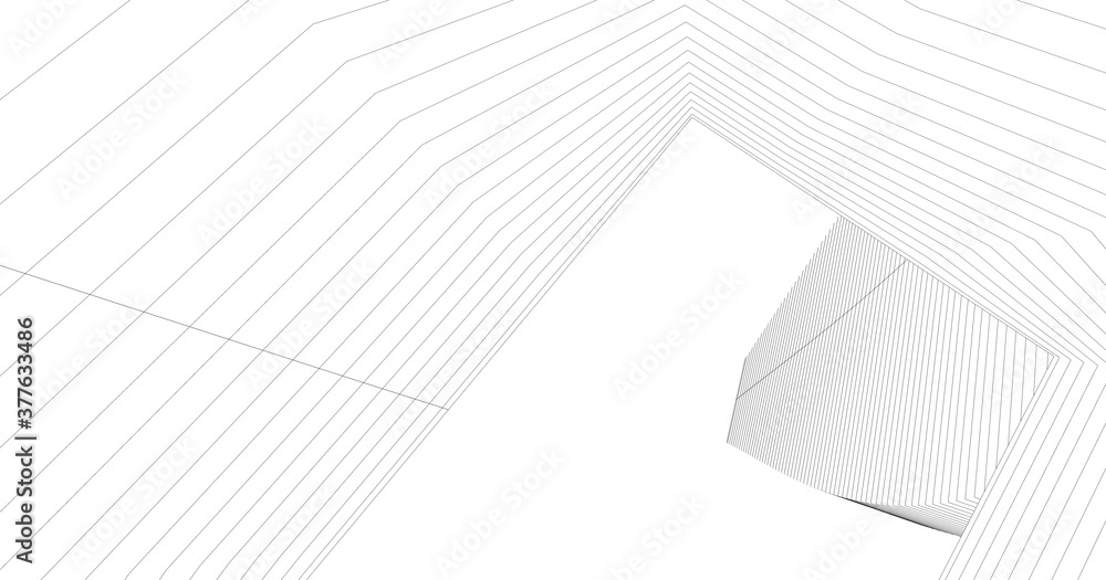 Abstract 3D wireframe architecture, 3D background illustration Abstract 3D wireframe architecture, 3D background illustration