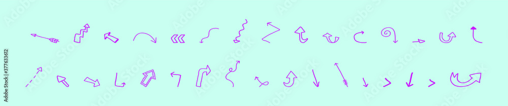Obraz premium set of arrow cartoon icon design template with various models. vector illustration