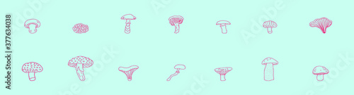 set of mushrooms cartoon icon design template with various models. vector illustration