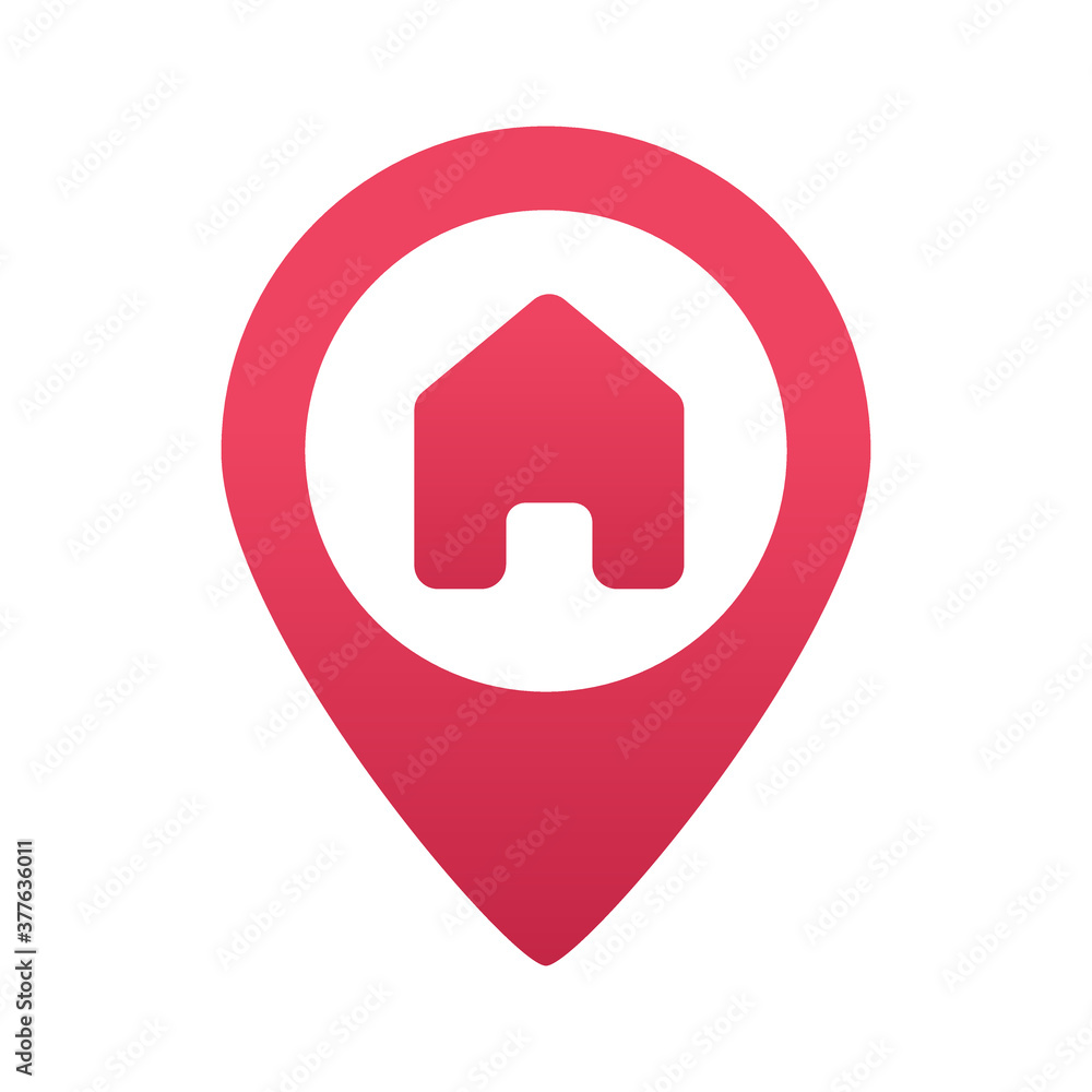 House location pointer pin map vector icon House location pointer pin map vector icon