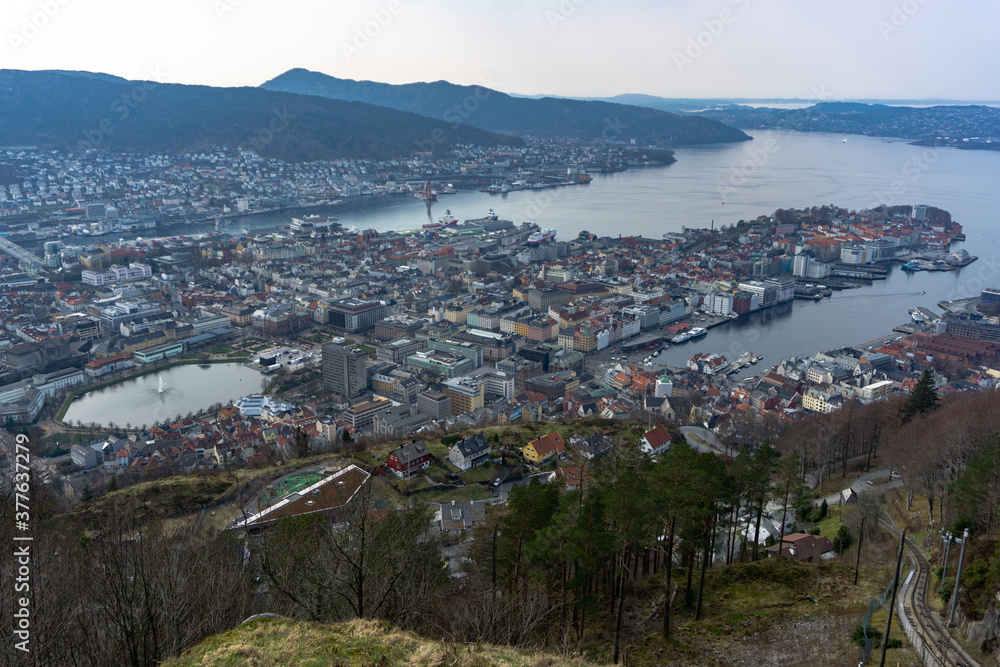Bergen landscape seen from above