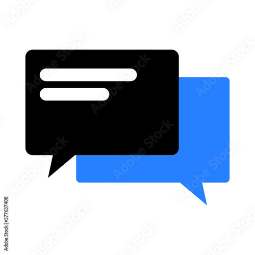 chat icon design black and blue