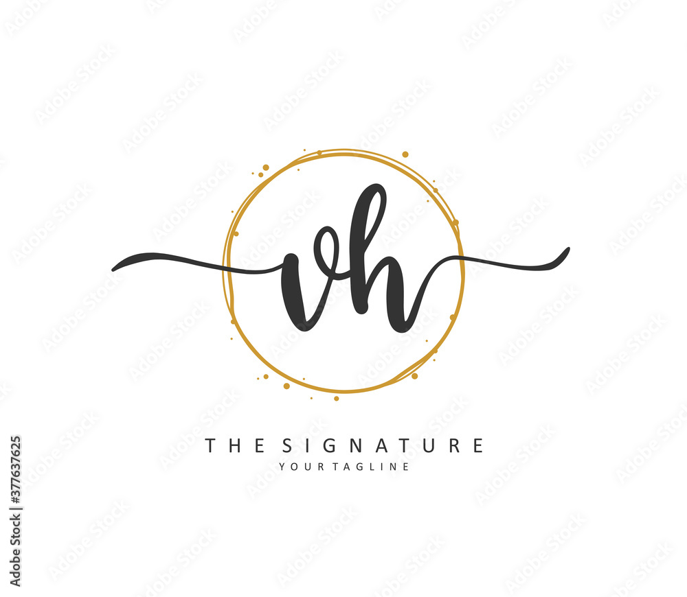 V H VH Initial letter handwriting and signature logo. A concept handwriting initial logo with template element. V H VH Initial letter handwriting and signature logo. A concept handwriting initial logo with template element.