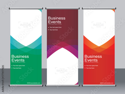 Business banner roll up set,standee banner template,Modern banner.